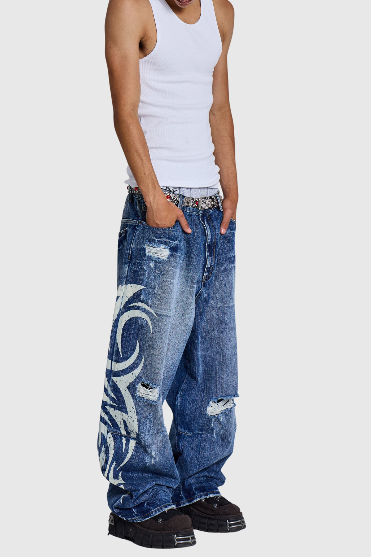 Violaine Blade Print Colossus Jeans - Blue