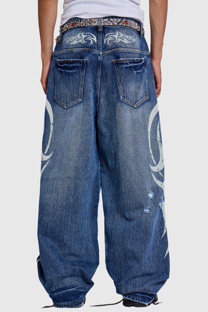 Violaine Blade Print Colossus Jeans - Blue
