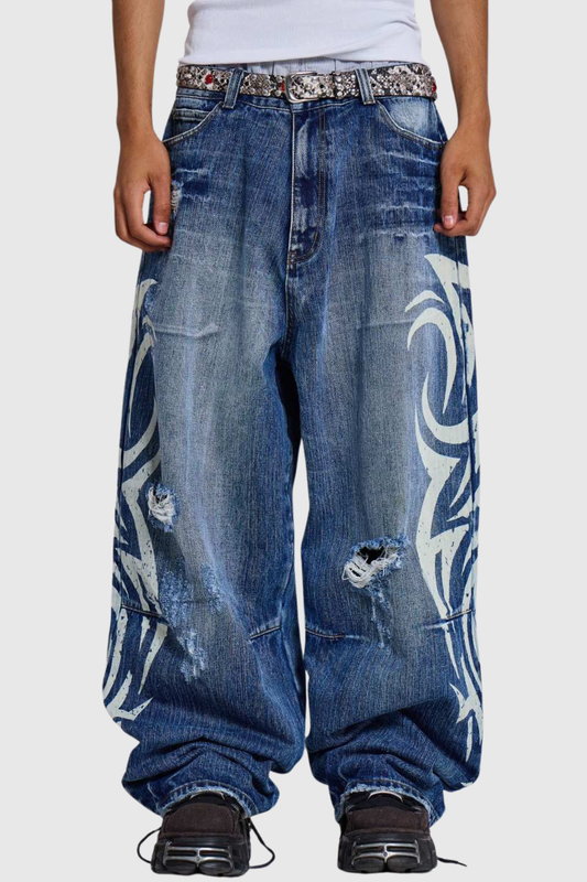 Violaine Blade Print Colossus Jeans - Blue