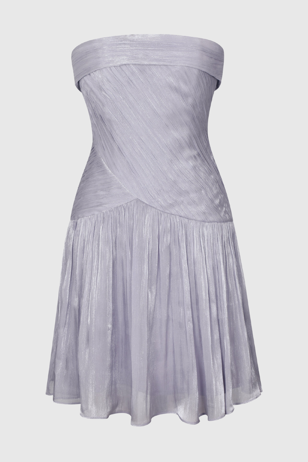 Violetta Strapless Ruched Lustrous Mini Dress