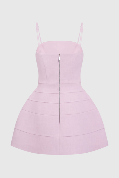 Viseo Pleated Cape Mini Dress