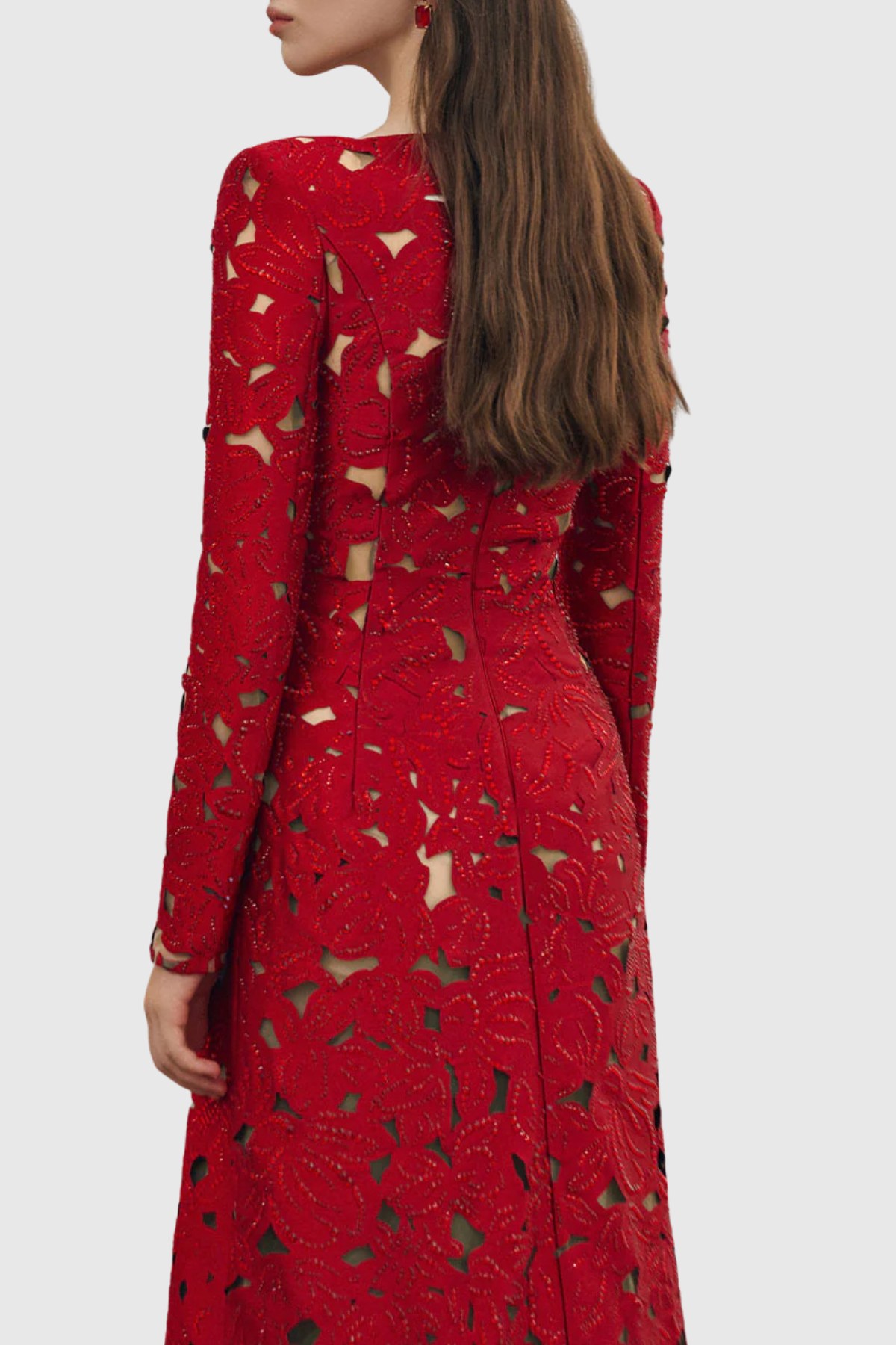 Vylah Floral Crystal Embellished Maxi Dress