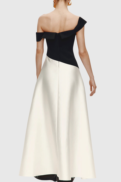 Wahra Off Shoulder Contrast Maxi Dress