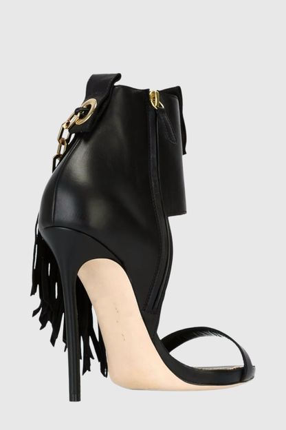 Wamia Fringe Chain Ankle Sandals