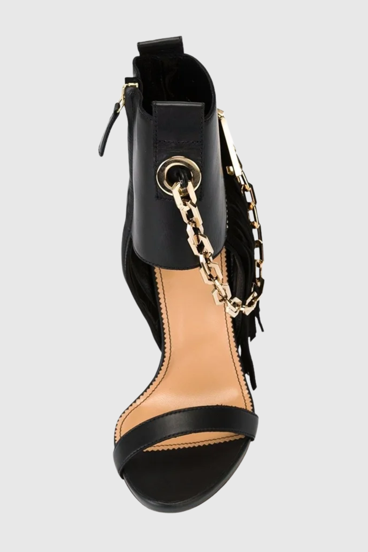 Wamia Fringe Chain Ankle Sandals
