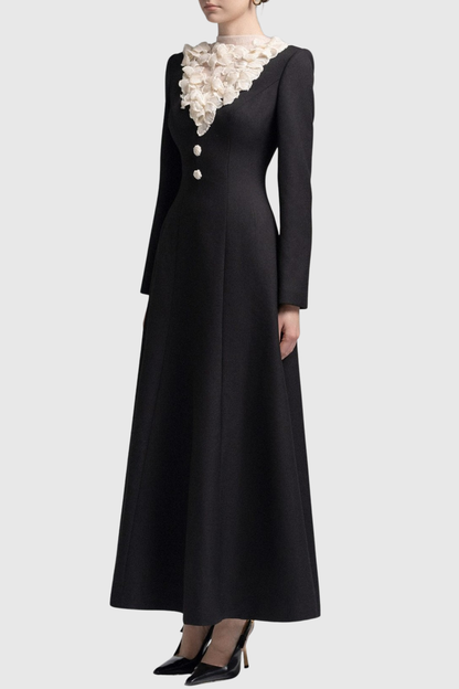 Warala Floral Sequin Embellished Maxi Dress