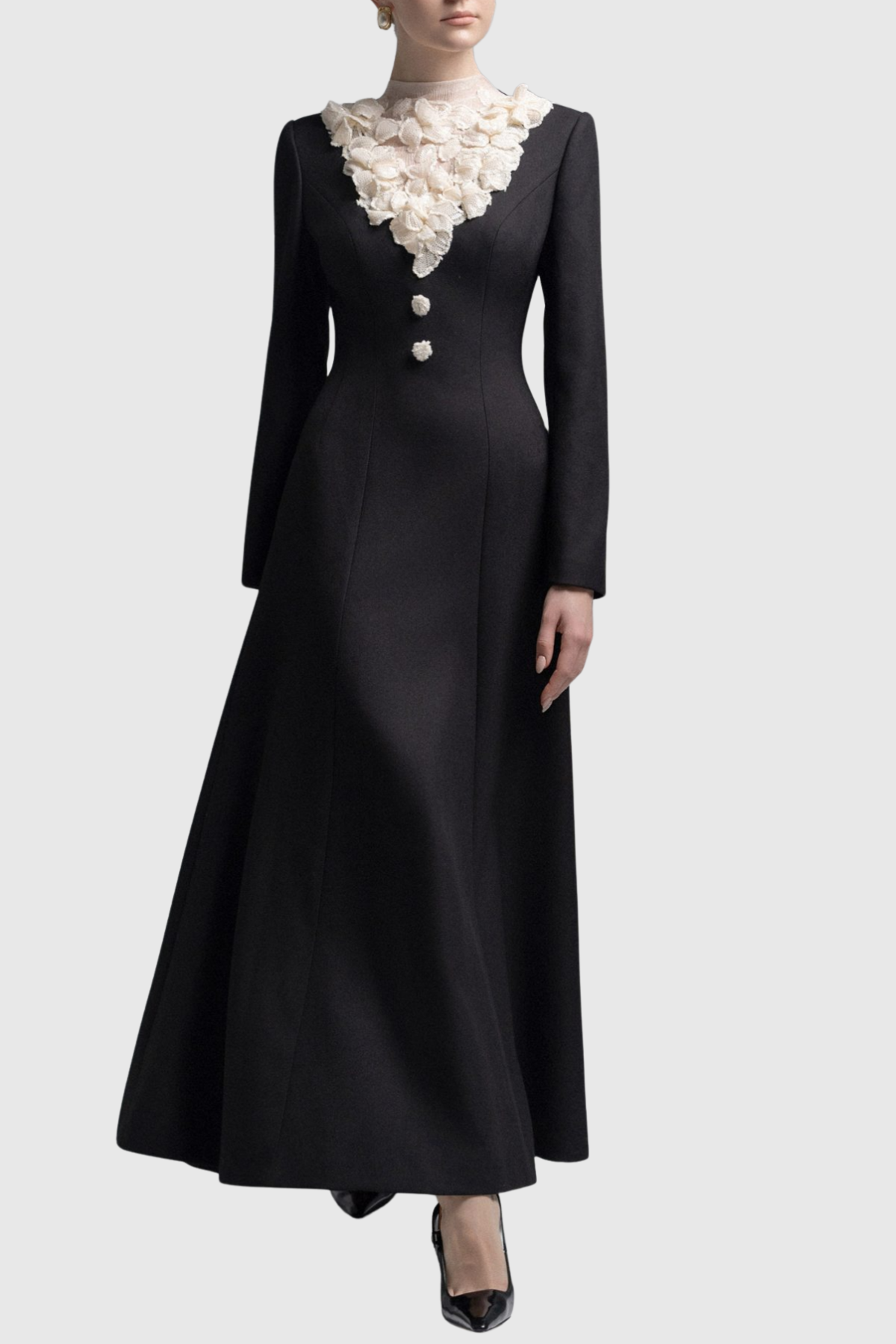 Warala Floral Sequin Embellished Maxi Dress