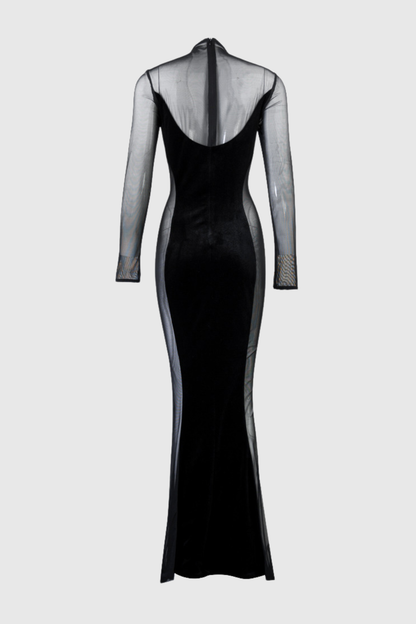 Wilbura Velvet Mesh Maxi Dress