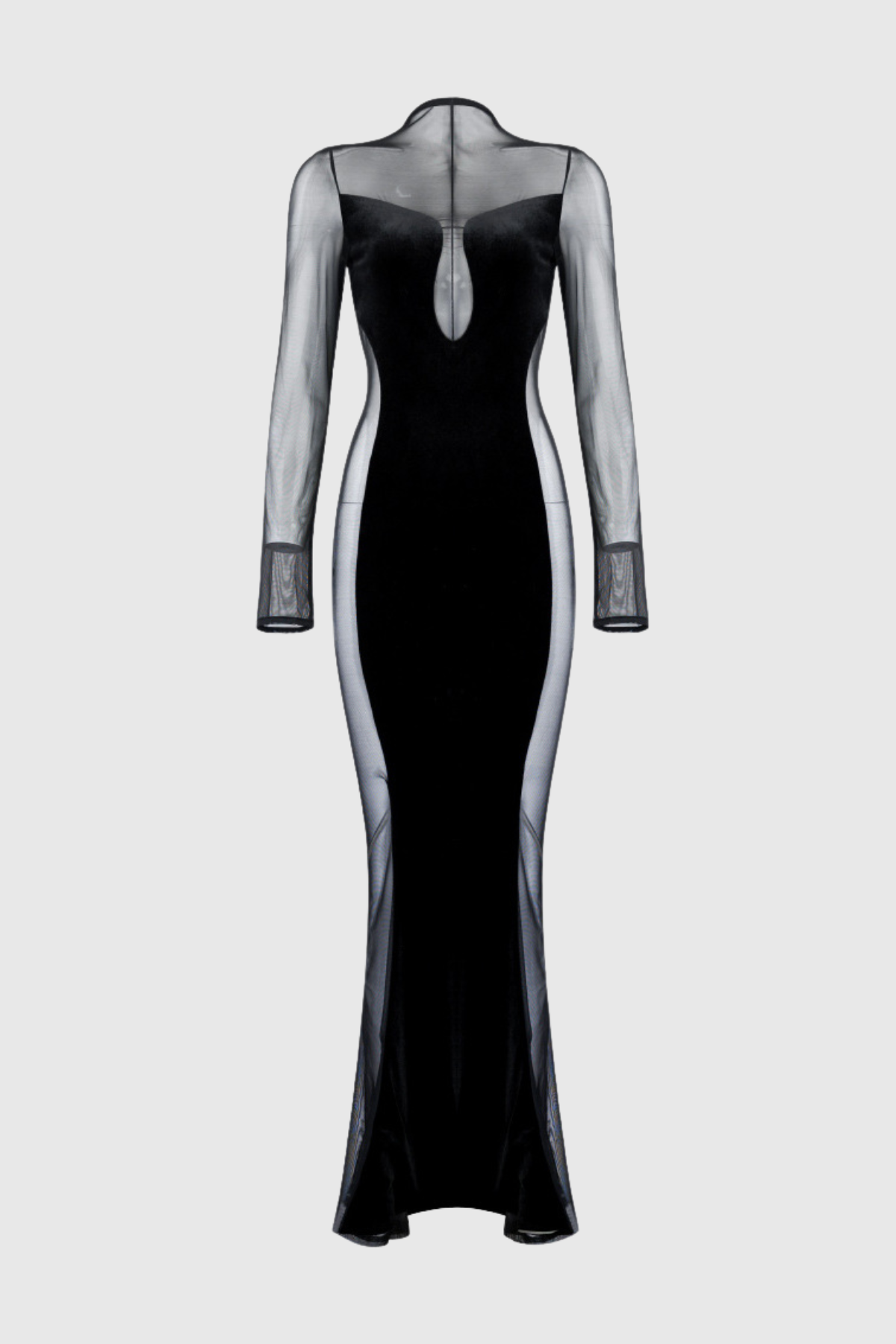 Wilbura Velvet Mesh Maxi Dress