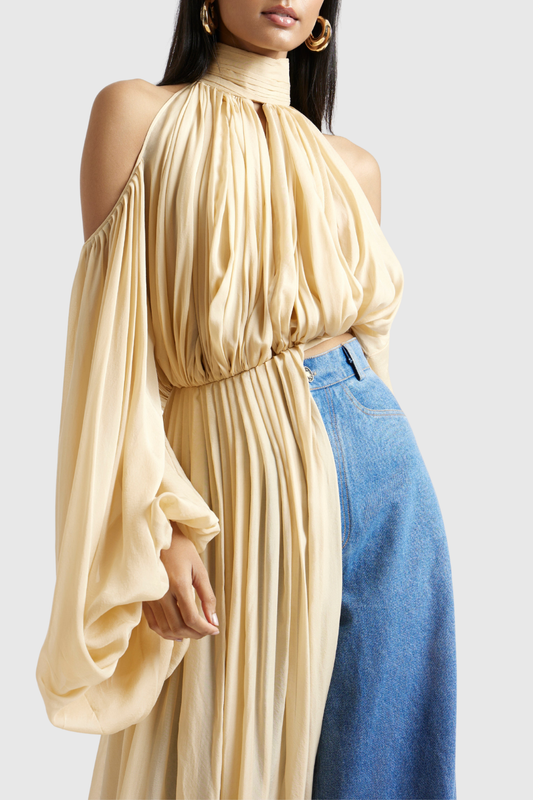 Wildera Draped Top - Beige