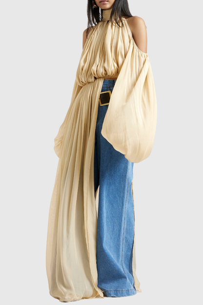 Wildera Draped Top - Beige