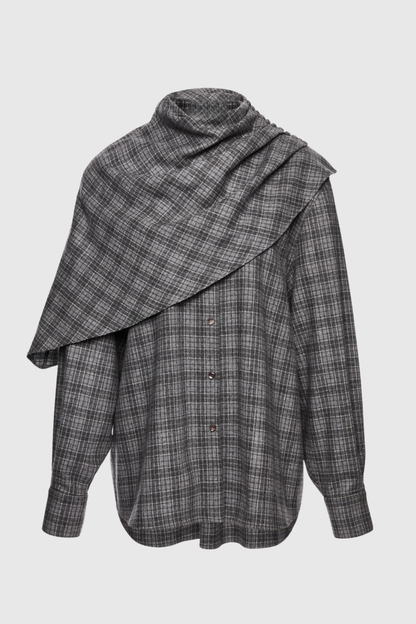 Wilka Asymmetric Cape Shirt