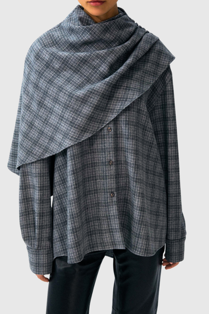 Wilka Asymmetric Cape Shirt