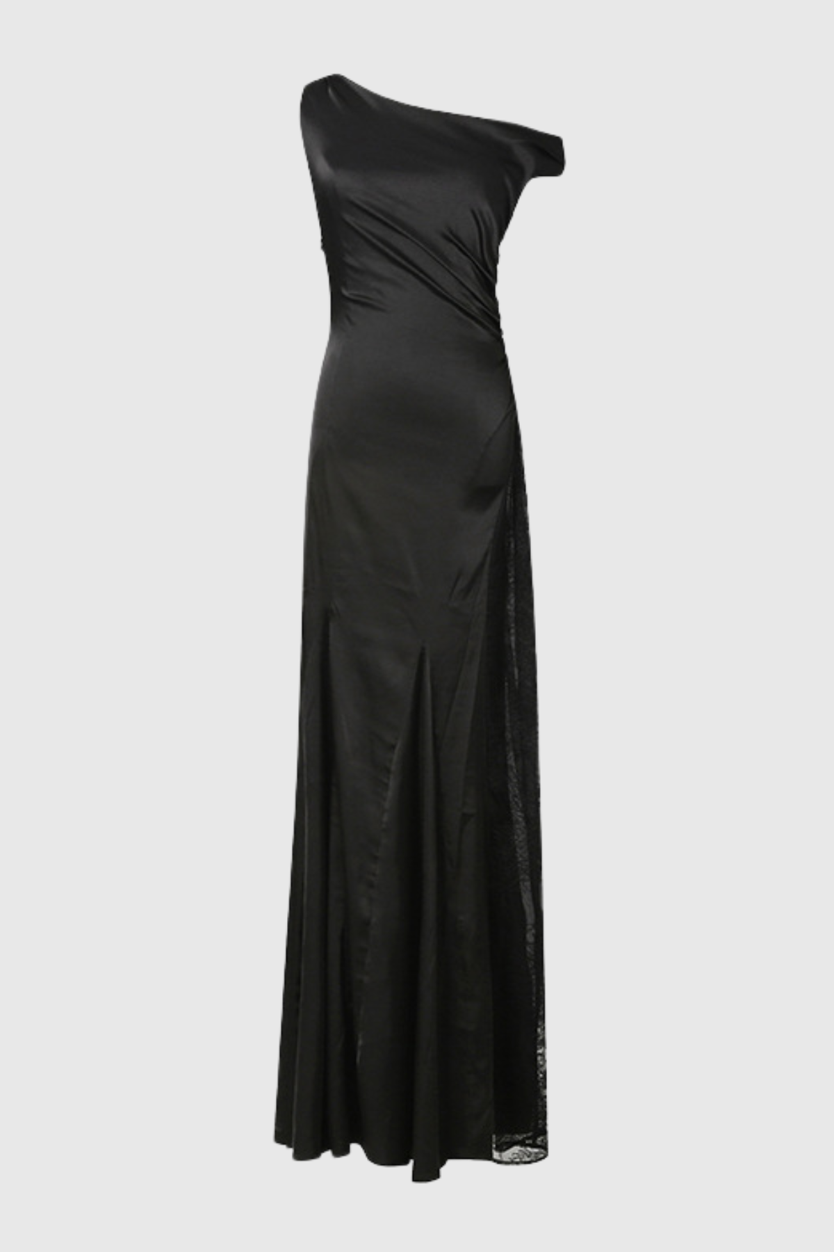 Witta One Shoulde Lace Satin Maxi Dress