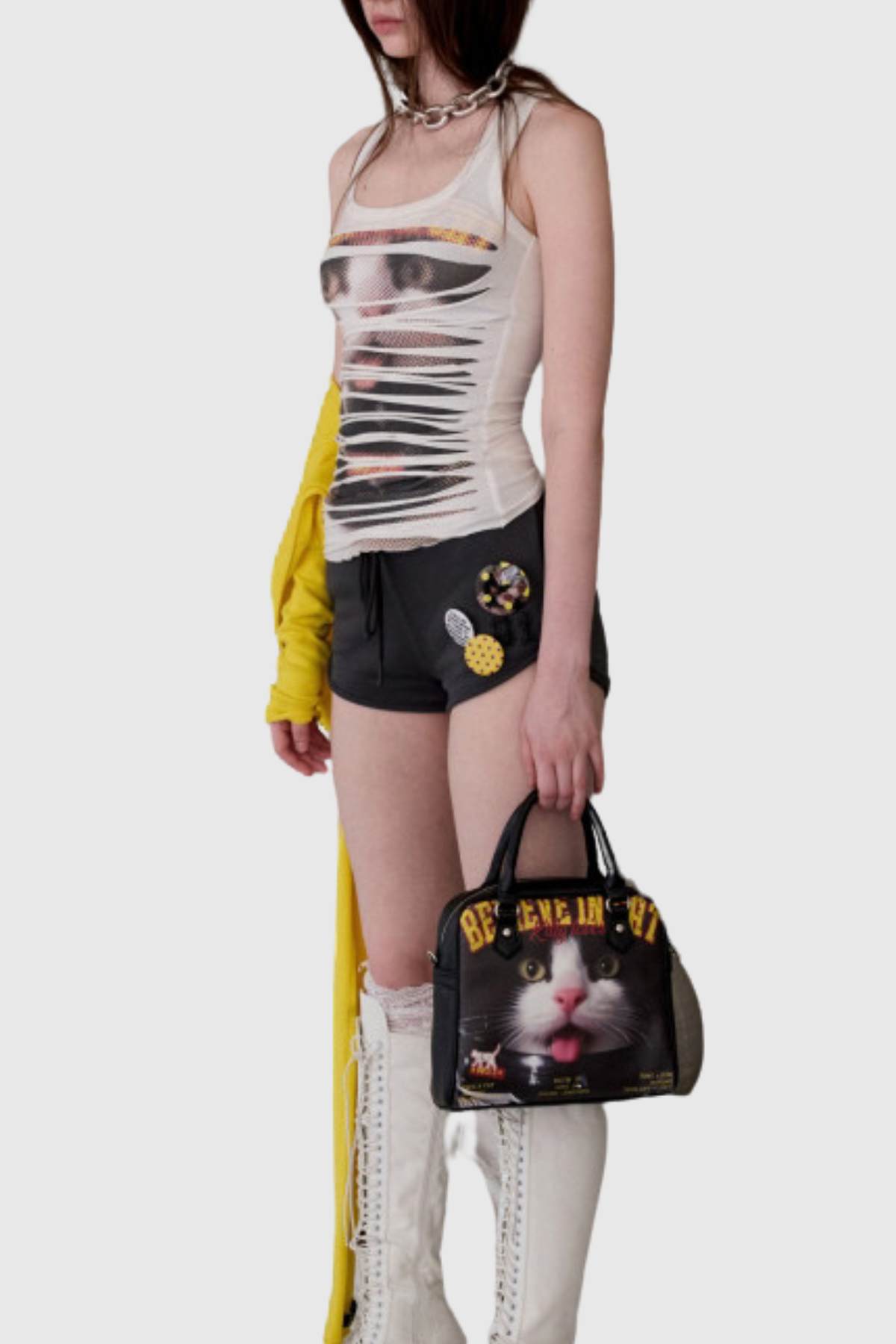 Wiwia Cat Print Tank Top