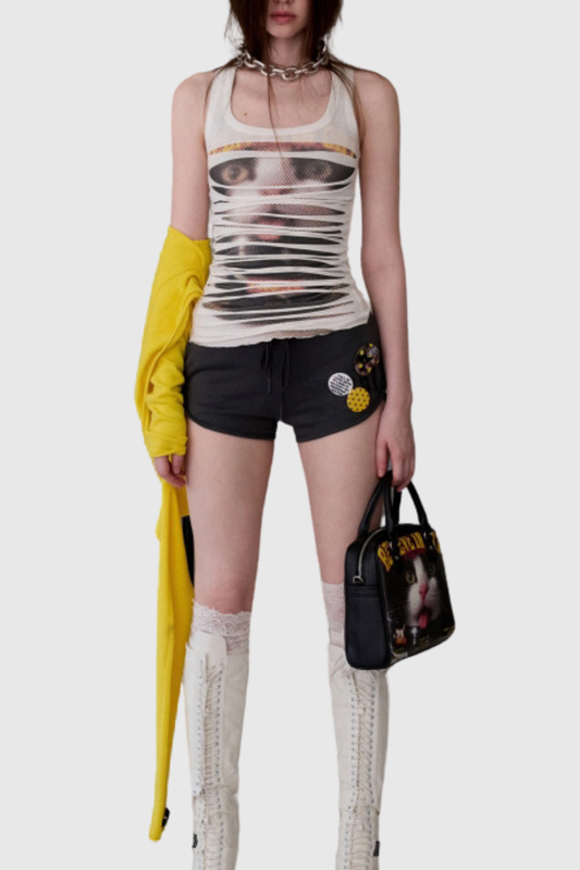 Wiwia Cat Print Tank Top