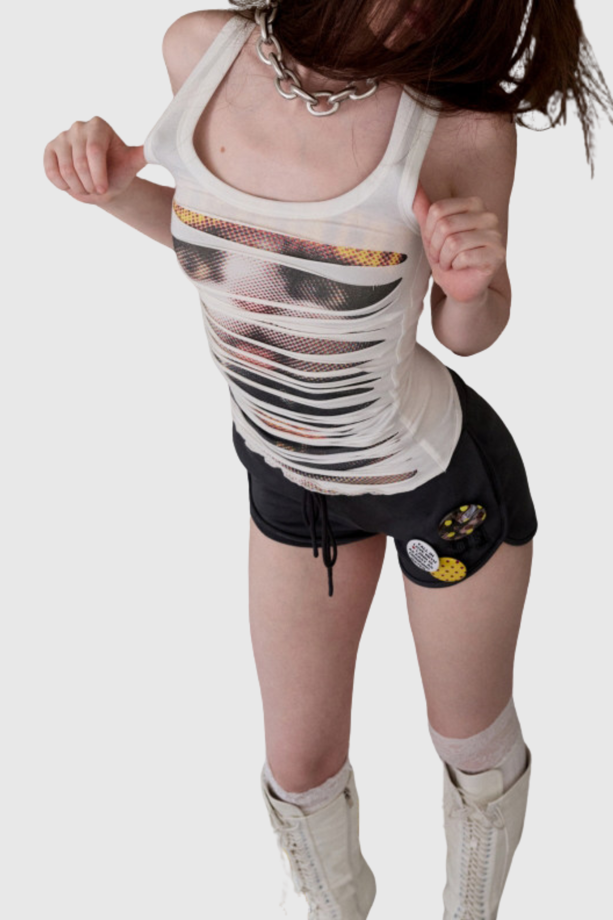 Wiwia Cat Print Tank Top