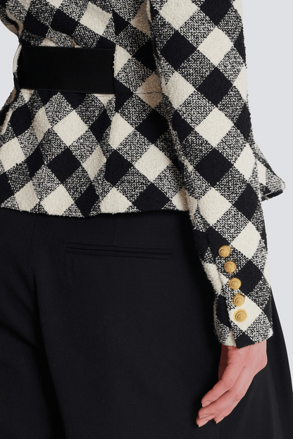 Wyatt Gingham Button Blazer