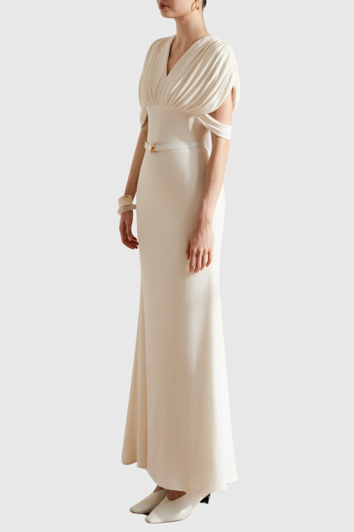 Xelina Draped Belted Maxi Dress