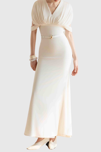 Xelina Draped Belted Maxi Dress