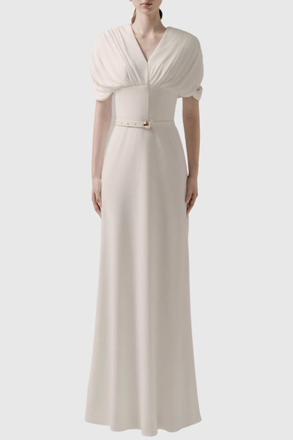Xelina Draped Belted Maxi Dress