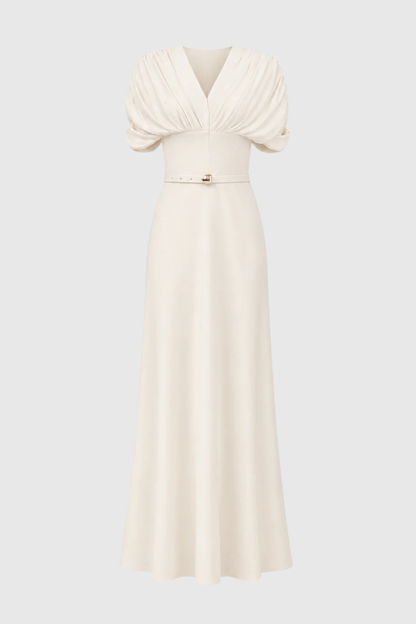 Xelina Draped Belted Maxi Dress