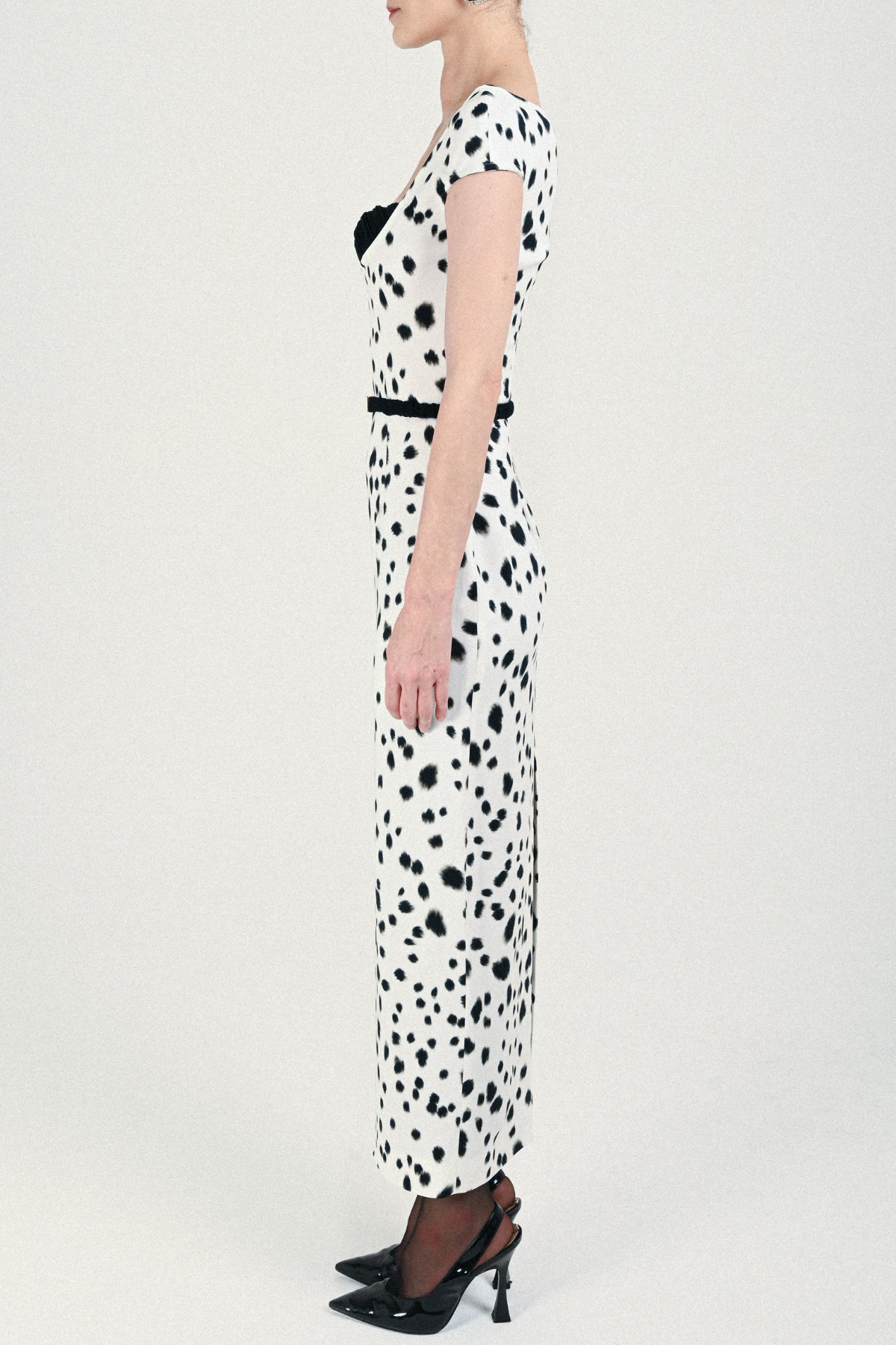 Xochita Dalmatian Belted Maxi Dress