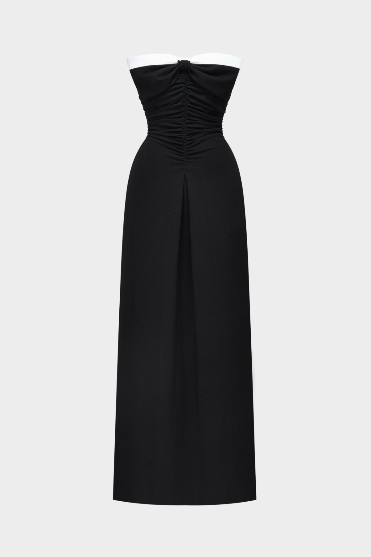 Yannick Strapless Bow Ruched Maxi Dress