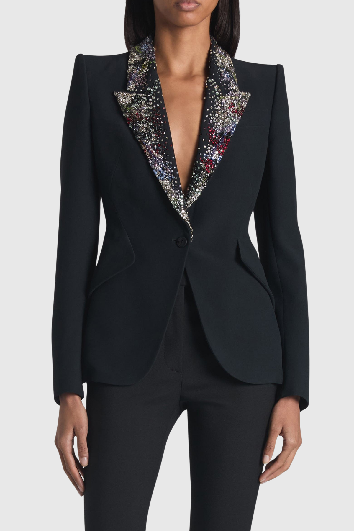 Yarash Crystal Embellished Lapel Blazer