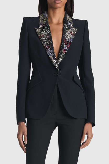 Yarash Crystal Embellished Lapel Blazer