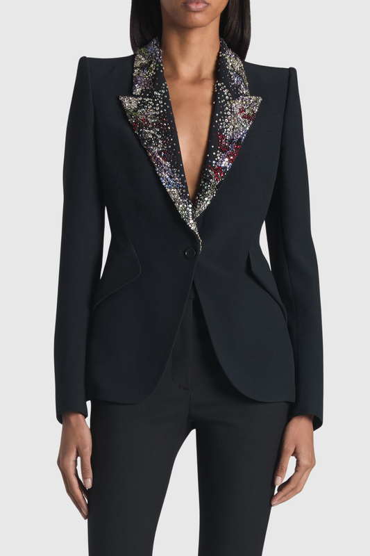 Yarash Crystal Embellished Lapel Blazer