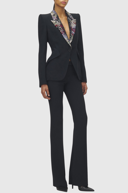 Yarash Crystal Embellished Lapel Blazer