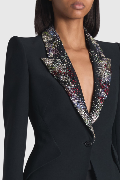 Yarash Crystal Embellished Lapel Blazer