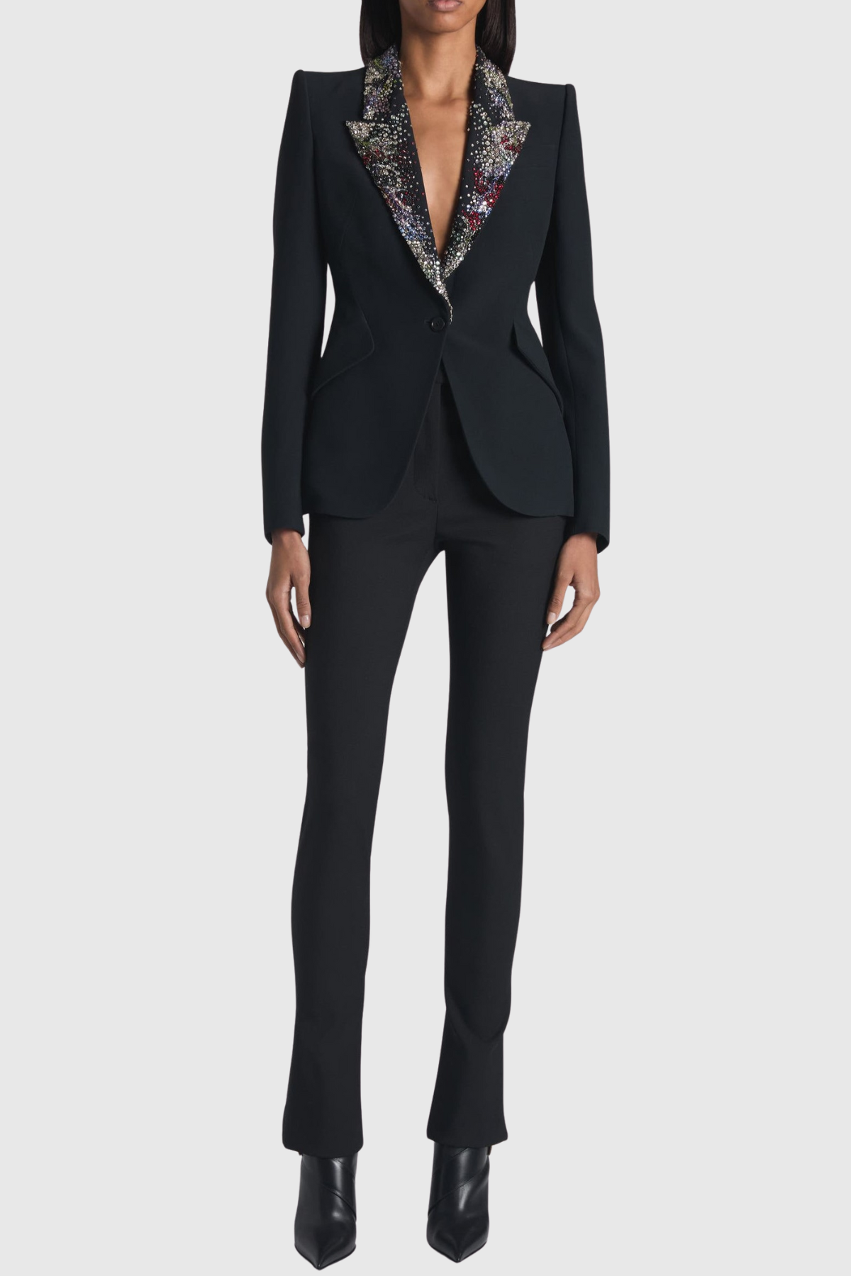 Yarash Crystal Embellished Lapel Blazer