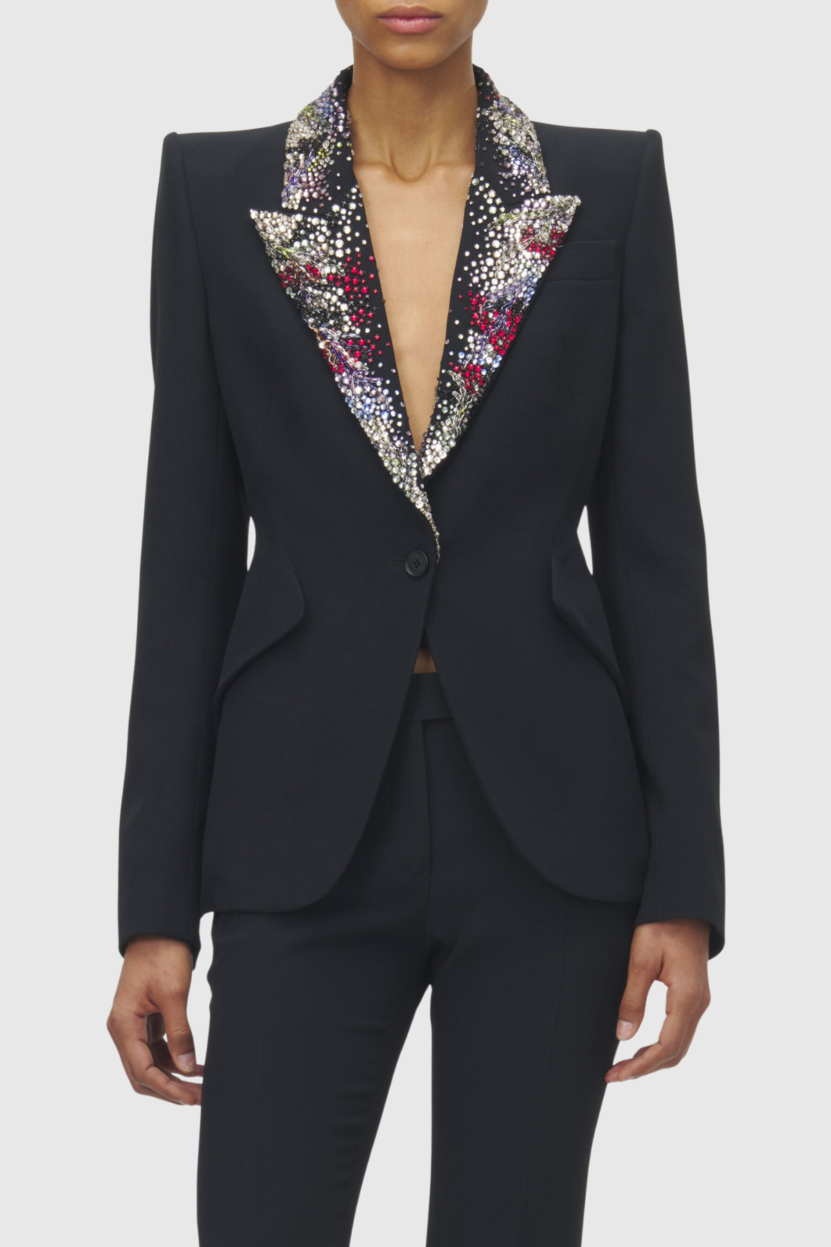 Yarash Crystal Embellished Lapel Blazer