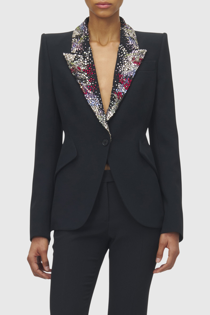 Yarash Crystal Embellished Lapel Blazer