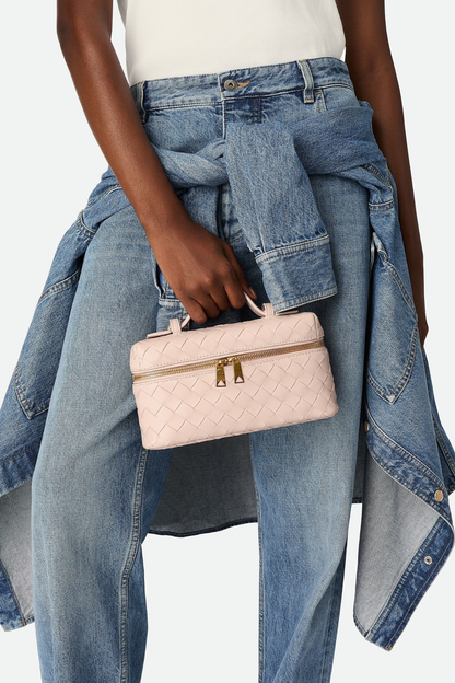 Yaritza Woven Clutch Bag - Pink