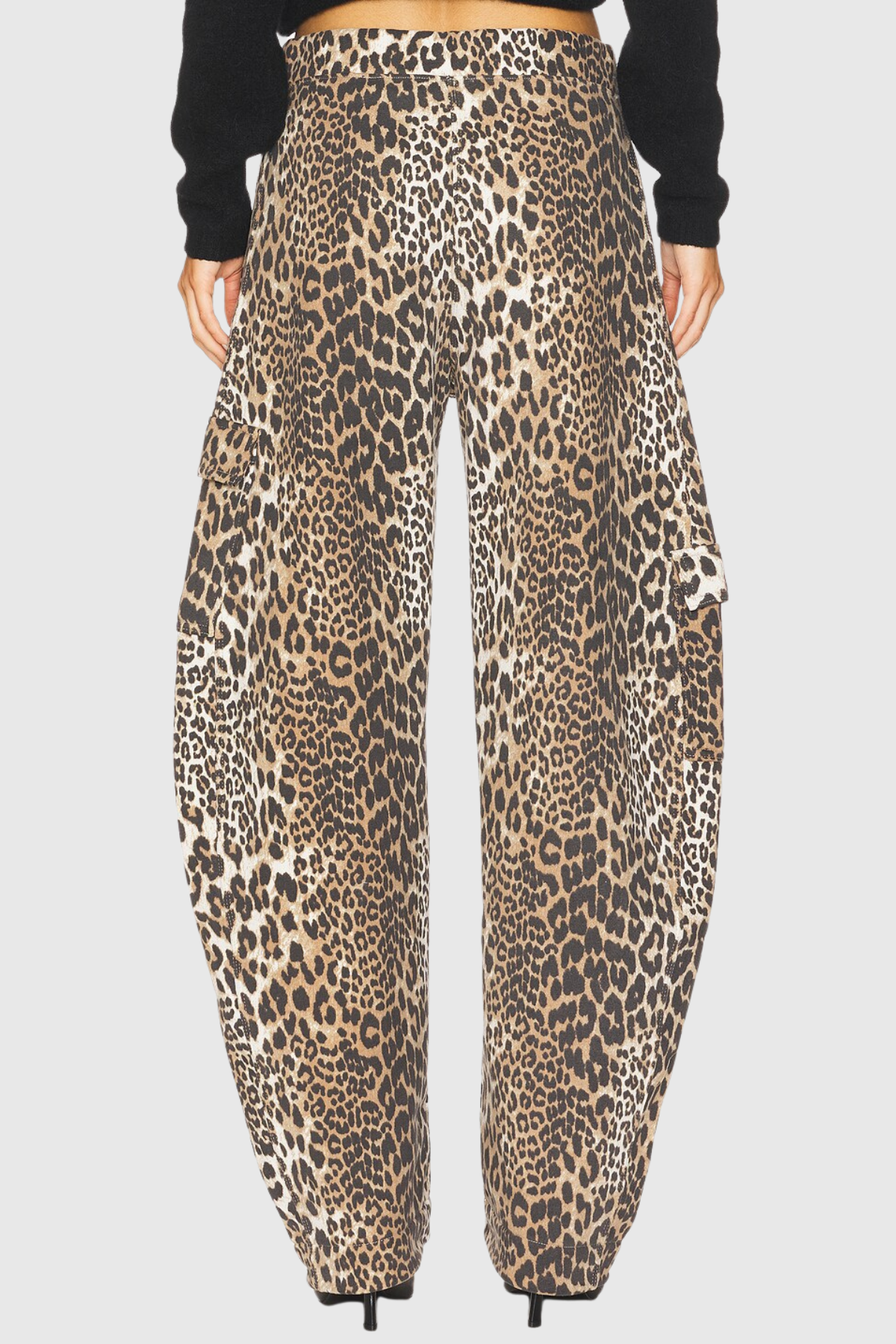 Yerry Leopard Barrel Jeans - Brown