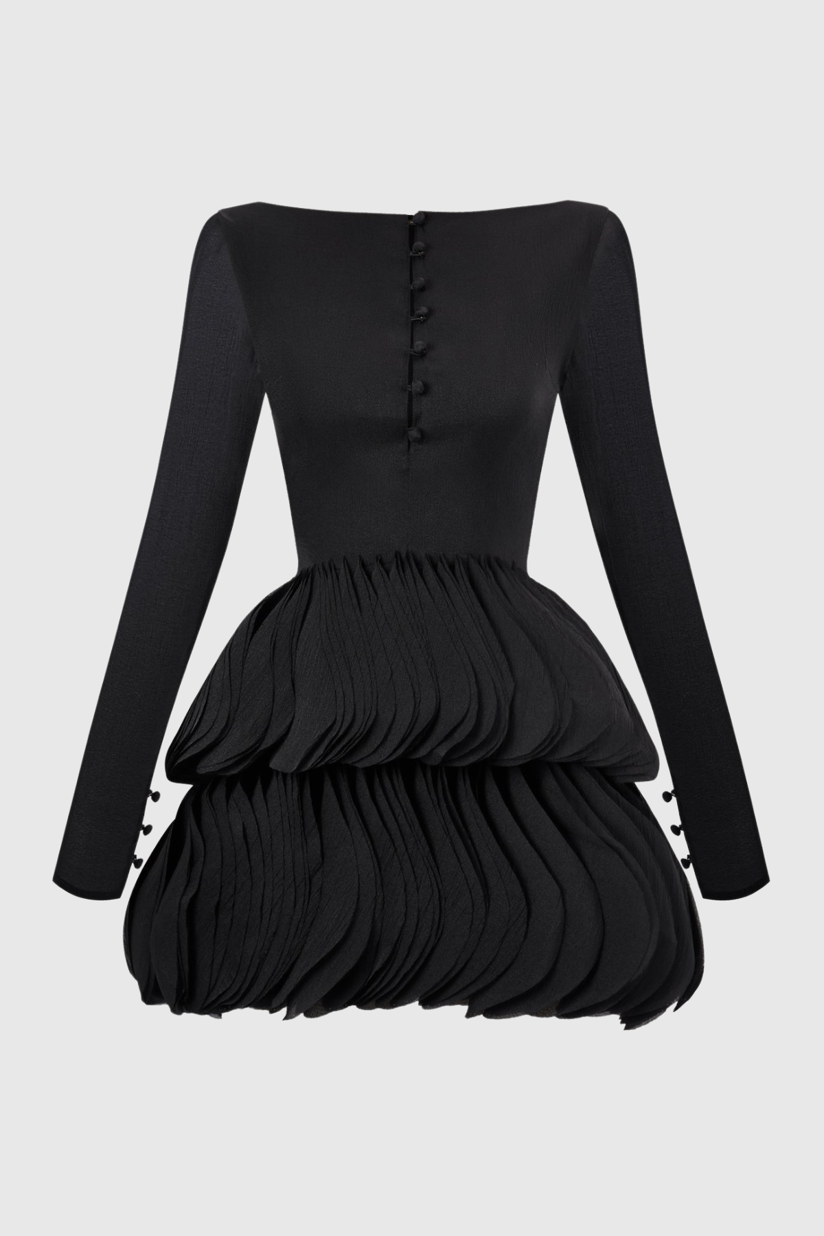 Yesenia Corset Petal Mini Dress - Black