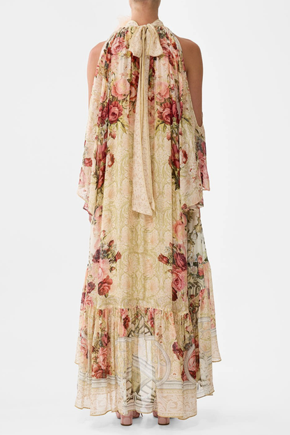 Yumiko Floral Print Cold Shoulder Maxi Dress