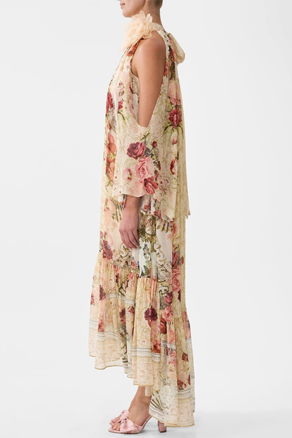 Yumiko Floral Print Cold Shoulder Maxi Dress