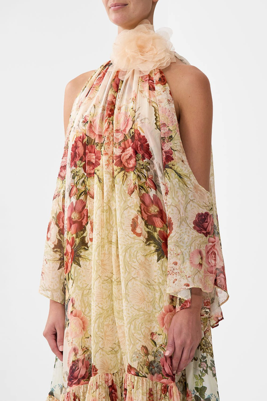 Yumiko Floral Print Cold Shoulder Maxi Dress