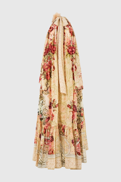 Yumiko Floral Print Cold Shoulder Maxi Dress