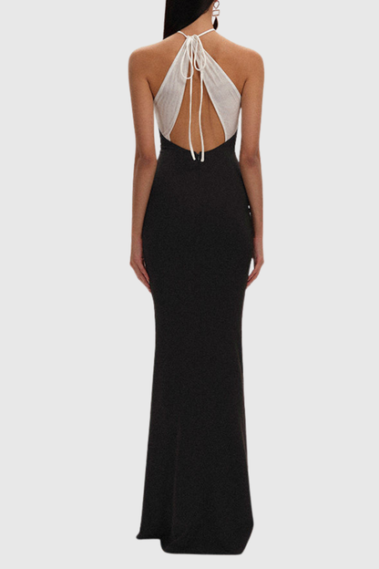 Yvette Halter Ruched Cutout Maxi Dress
