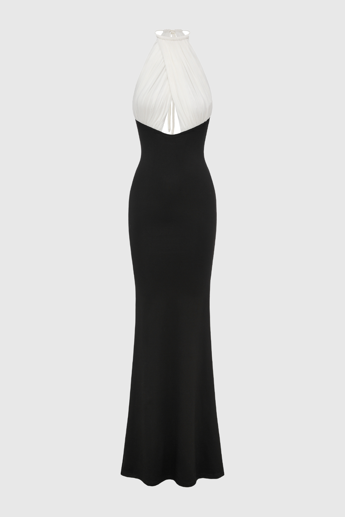 Yvette Halter Ruched Cutout Maxi Dress