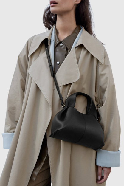 Zafira Leather Cloud Bag - Black