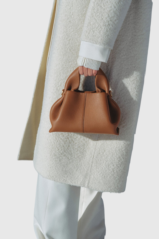 Zafira Leather Cloud Bag - Caramel