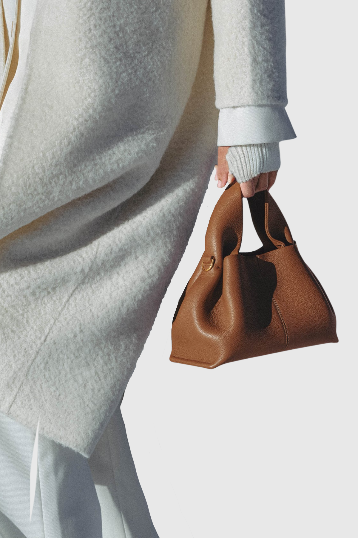 Zafira Leather Cloud Bag - Caramel