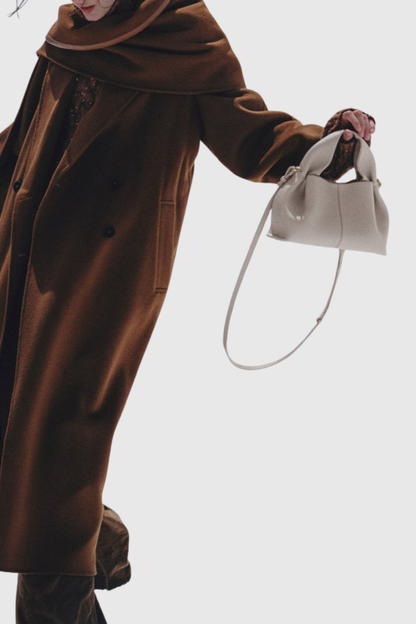 Zafira Leather Cloud Bag - Grey
