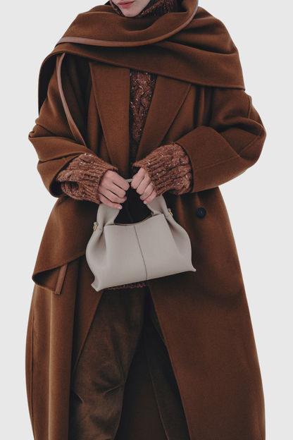 Zafira Leather Cloud Bag - Grey